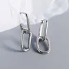 Stud Earrings Fashion Simple Korean Personality Geometric Oval Design Cold Metal Two Kinds Of Fringed Women Jewelry