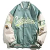 Mens Jackets Embroidery Pilot Baseball Jacket Men HipHop Streetwear PU Leather Varsity Bomber Women Harajuku Loose Coats 231120