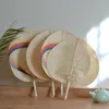 5/10/20pcs Exquisite Decoration Crafts Fans Handmade Peach-shaped Bamboo Woven Fan Colored Hand Fans For Home Wedding Decor