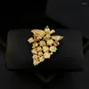 Broches 1823 Prachtige High-End Chinese Stijl Druif Broche Vrouwen Vintage Paars Fruit Corsage Jas Jurk Hals Pin Accessoire Sieraden