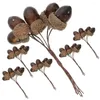 Party Decoration 6 PCS Artificiella pinjenötter Realistiska dekorer Fake Pinecones Decorating Bulk Stor julkransplock Bukettdekorationer