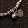 Bracelets de charme plaqué argent antique pour femmes, perles de verre, bijoux ethniques tibétains