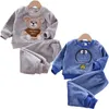 Pigiama Autunno Inverno Set di vestiti per bambini Ragazze Bambini Caldo pile di flanella Catoon Orso Bambini Sleepwear Home Suit 06Y 231121