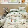 Set di biancheria da letto Set di fiori pastorali primaverili Biancheria da letto alla moda Federa Lenzuolo singolo matrimoniale Decorazioni per la casa Copripiumino semplice