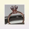 Anillo de alianza de bodas de la corona para mujeres joyas de lujo 925 plata esterlina rosa oro relleno de oro redondo topacio topacio anillo de compromiso femenino5464004