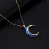 Pendant Necklaces Moon Necklace Women's Elegant Light Luxury Small And Fashion High Grade Zircon Crescent Jewelry