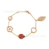 Chinese Van Clef Van Clover Bracelet Our Leaf Clover Bracelet Desginer Clover Net Red Ins Minority Design Sense Fanjia Lucky Five Flower Ladybug Beetle Necklace Brac