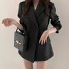 Kurtki damskie swobodny elegancki płaszcz Blazer Women Autumn Notoched Single Button Suits Koreańska wersja Koreańska wersja luźna biurowa kurtka dama top