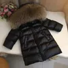 Para baixo casaco crianças menina menino inverno pele real engrossado jaquetas 90 para baixo longo casaco jaqueta casaco 1-12y bebê crianças roupas -30 outwear 231120