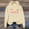 Women's Hoodies Long Sleeved Zipperless Front Red Wine Glass Printed Hoodie