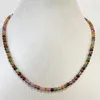 Chains Luxury Brazil Candy Tourmaline Necklace Colorful Natural Stone Jewelry Elegant Exquisite Beaded Chain Choker Collier