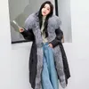 Fur fure femme long long canard blanc down down veste hiver femmes naturel réel renard chaud manteau lâche épais luxe extérieur streetwear 231121