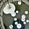 Kronleuchter Kreatives Design Kugelform Bambus Weben Rattan Hängender Kronleuchter El Lobby Treppenhaus Dekorative Beleuchtung
