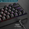 Клавиатуры K620 Мини игровая механическая клавиатура 61 клавиша RGB Горячая замена Проводная игровая клавиатура Type-C Колпачки клавиш из ПБТ 60% эргономика Клавиатуры Q231121