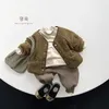 Vestes d'hiver à manches longues pour enfants, manteau Vintage en peluche et velours épais, veste décontractée pour bébés garçons, rembourrée, 2023