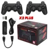 Jogadores de jogos portáteis X2 Plus 4K HD Retro TV Console Ultra Baixa Latência Gamestick 24G Wireless Dual Gamepads Controlador Home Jogos 3D 231120