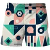 Pantaloncini da uomo 2023 Geometria Modello astratto Stampato in 3D Estate Surf Beach Masculino Uomini/Donne Vacanze di viaggio