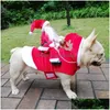 Cão vestuário natal animal de estimação cão vestuário gato trajes engraçado papai noel traje para gatos novidade roupas pug roupas drop entrega home dhf1o