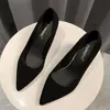 Abendschuhe Herbst Einfache Elegante High Heels Stiletto Damenschuhe Spitz Schwarze Etikette Professionelle Einzelschuhe Hochzeitsschuhe 230421