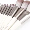 Makeup Tools Zoreya Silver 10 14st Borstes Set Cosmetics Eye Shadow Brush Blandning Blush Lip Powder Highlighter Make Up 230421