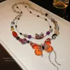 Anhänger-Halsketten, übertriebene Acryl-Schmetterlings-Accessoires für Frauen, trendiger Schmuck, schicke Vintage-Halskette, klassische Halskette im koreanischen Stil