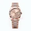 Dagdatum Rolex Rose Gold Watch 36mm 40mm 904L Rostfritt stålrem 2813 Automatisk maskiner