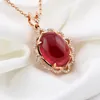 Pendant Necklaces RICKI Wedding Aesthetic Cute Chokers Wholesale Necklace For Women Girls Boho Red Gem Jewellery Gift Collar ZY038