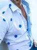 Camicie casual da uomo Polo hawaiana Manica lunga Risvolto a righe Business Primavera Autunno Oversize Stampato 3D Street Wear Retro