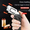 Alloy Revolver Lifecard Toy Gun Pistol Foldable Soft Bullet Shell Ejection Blaster Launcher for Boys Adults New Year Gifts Toys