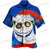 Men's Casual Shirts Novelty Christmas Party Show Shirts Men's Funny 3D Print Short/Long Sleeve Single Breasted Tops Couple New Year Holiday Clothing T231121