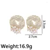 Stud Earrings Fashion Light Luxury Baroque Freshwater Pearl Irregular Metal For Women Ms French Vintage Daily Jewelry Pendant Gifts