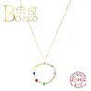 Wisiorki Boako 925 Srebrny naszyjnik biżuteria dla kobiet 2023 Stars Moon Cadena Plata Cyrcon Choker Collier #8.5