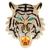 Rhinestone Roaring Tiger Brosches Kvinnor Män Big Tiger Head Party Casual Brosch Pins Gifts GC2055