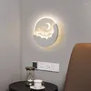 Lampa ścienna LED Cloud Stars Moon for Bedroom Bedside Pokój dziecięcy kreatywne telewizor tło tło schodowe.