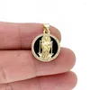 Pendant Necklaces Religion Christian Natural Stone Jesus Medal Bead Zircon Charms Amulet Necklace For Jewelry Making Accessories