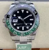 40 mm Sprite Horloges Heren linkerhandhorloge Heren Automatisch Cal.3285 Groen Zwart Keramische Bezel 904L Stalen Jubileumarmband Eta 126720 Waterbestendig ArF Horloges