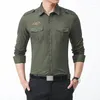 Men's Casual Shirts Men Army Soldiers Military Tactical Shirt Male Long Sleeve Multi-pocket Slim Fit Breathable Pure Cotton Work Tops