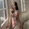 Casual Dresses Herstory Backless Floral Sling Dress Women Sleeveless Midi Summer Party Club Wear Lady Spaghetti Strap