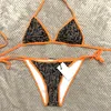 Kobiety w modnym listerze druk bikini krótki zestaw Ace stringi moda stanik plażowy impreza seksowna push up bandaż kostium kąpielowy