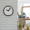 Wall Clocks Silent Clock Mosaic Design Quartz Movement Bedroom Living Room Hanging Pixel Home Supply