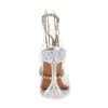 Nuovi sandali catena di strass croce legata donna estate scarpe trasparenti tacchi alti pompe per le donne trasparente Slingback matrimonio 230406