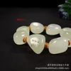 Bracelet en pierre brute de Jade Hetian naturel, perles porte-bonheur pour hommes et femmes