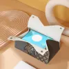 Fashion Leather tissue box type dispenser Paper Drawer Living Room Creative Tissue Cover Paper Bag Car Mounted Coffee Table Paper Drawer