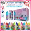 Original RandM Tornado 9000 Puff E-cigarettes 18 ml Pod pré-rempli Puffs 9k Stylo Vape jetable 0/2/3/5% Batterie rechargeable 600mAh rechargeable 43 saveurs en stock