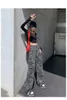 Jeans pour femmes Américain Rétro Camouflage Cargo Pantalon Femmes Y2k Taille Haute Slim Design Sense Niche Lâche Droite Rue Mode