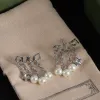 Luxury Studörhängen Pearl Drop Gold Earrings Designer för Woman Fashion Brand Not Fade Silver Wedding Earings G Jewelry Engagement Gift