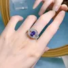 Cluster Rings 2023 925 Silver Imported Tanzanian Blue 6 9mm Oval Flower Cut High Carbon Diamond Sweet Ins