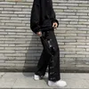 Mäns byxor stil koreanska män lösa avslappnad rak klassisk high street mode hip hop skarvad kort vintage man 2023