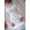 Abiti da sposa vintage a sirena Abiti da principessa con scollo a barchetta a maniche lunghe Abiti da sposa Robe de Mariee Vestiods Custom Made Plus Size