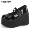 Klänningskor Kvinnor Pumpar Mary Jane Super High Heel Platform Wedge Spring Ladies Sandals Belt Buckle Classic Sweet Punk Female Lolita Shoes 231121